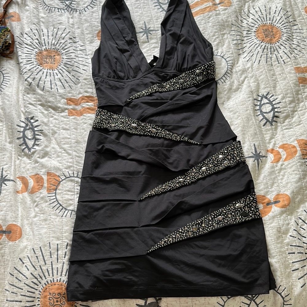 Forever 21 size medium beaded low plunge wrap dress